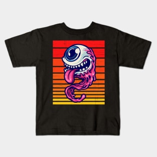 Halloween One Eye Monster Retro Style Kids T-Shirt